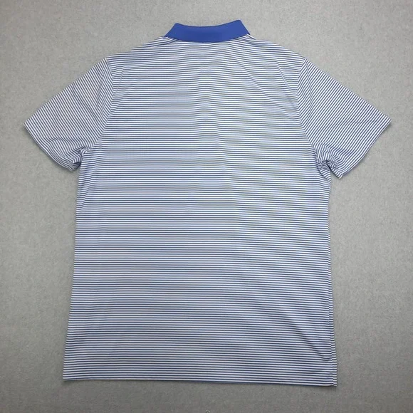 Nike Dri-Fit Polo Golfr Shirt Men's XL Blue White Stiped Standard Fit Polyester‎ - Picture 6 of 12